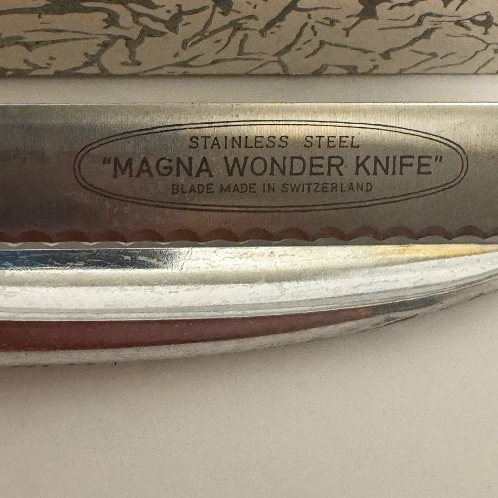 Vintage Deluxe Magna Wonder Knife Adjustable Food Slicer W/Box 1961 Switzerland